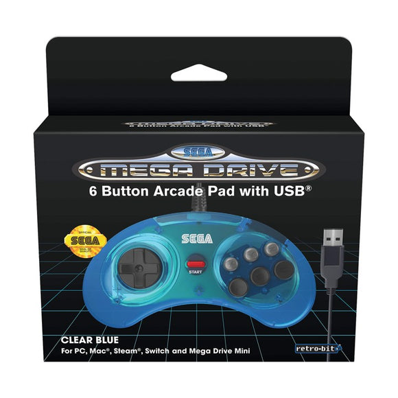 6 BUTTON ARCADE PAD WITH USB (BLUE)